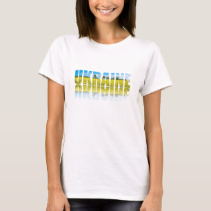 Etiket Oekraïne met blauwe lucht en geel veld veld T-shirt