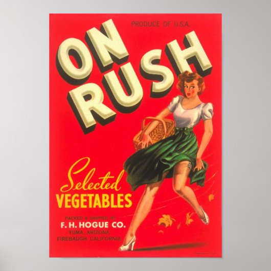 Etiket "ON RUSH" Poster (Voorkant)