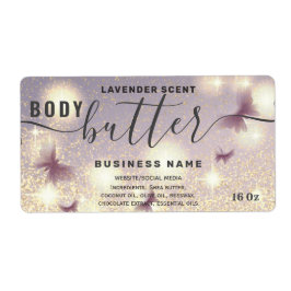 Etiket op boter met butterfly-script