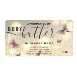 Etiket op boter met butterfly-script