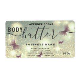 Etiket op boter met butterfly-script