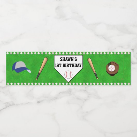Etiket op de Baseball Party Water Flacon (Enkel label)