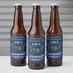 Etiket op de flesfles van de bier op jaarbasis