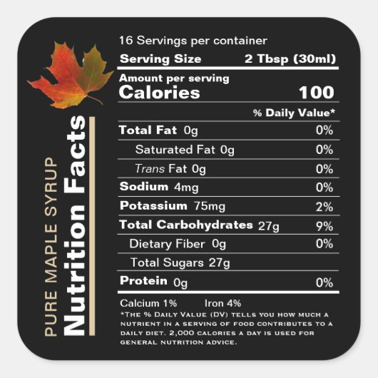 Etiket op de mantel Editable Nutrition Facts (Voorkant)