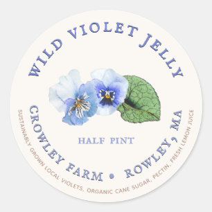 Etiket op duurzaam gekweekte wilde Violet Jelly