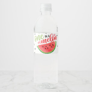 Etiket op een Melon-waterfles - rood
