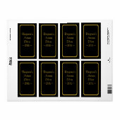 Etiket op Eigen flesje voor zwarte en goudkleurige (Full Sheet)