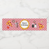 Etiket op flesje Pizza Party Water (Enkel label)