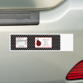 Etiket op flesje Rood Ladybug Bumpersticker (Op auto)