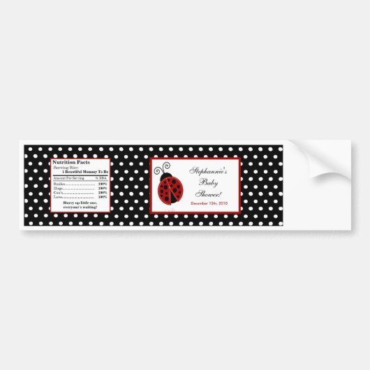 Etiket op flesje Rood Ladybug Bumpersticker (Voorkant)