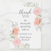 Etiket op flesje voor pasta Blush Mini Wine (Enkel label)