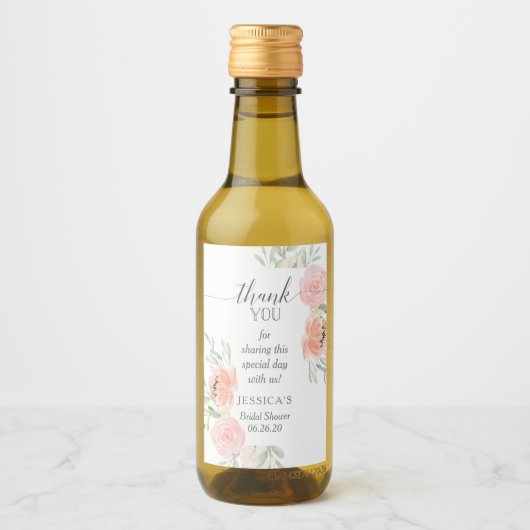 Etiket op flesje voor pasta Blush Mini Wine (Voorkant)