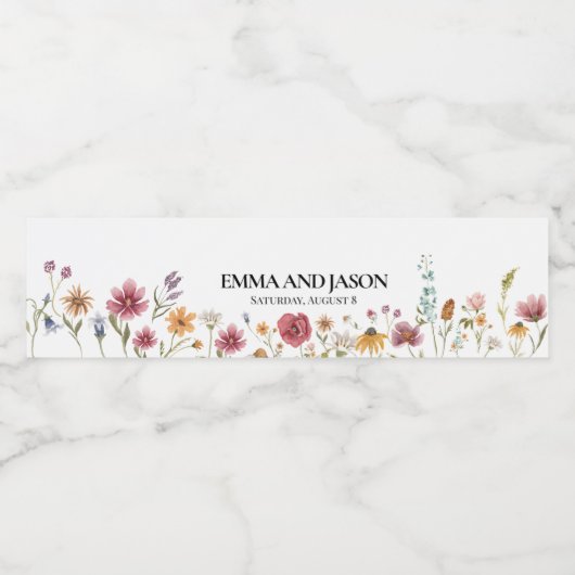 Etiket op flesje Wilde bloem Water (Enkel label)