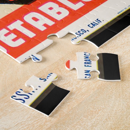 etiket op fruitkratten 2 Jigzaag Puzzle Legpuzzel (Zijkant)