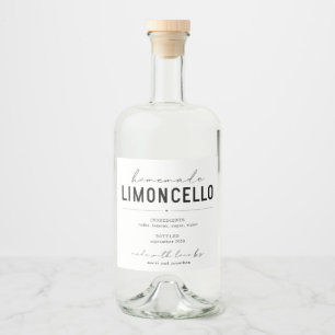 Etiket op gepersonaliseerde glazen flesje Limoncel