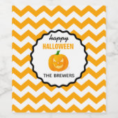 Etiket op gepersonaliseerde halloween-wijnflesje (Enkel label)