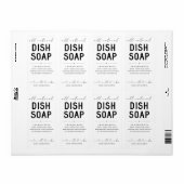 Etiket op gepersonaliseerde thuisgemaakte Dish Soa (Full Sheet)