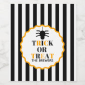 Etiket op gepersonaliseerde Trick or treat Wijn (Enkel label)