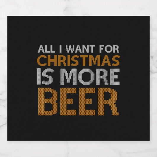 Etiket op meer beren Ugly Holiday Sweater Beer Bot (Enkel label)