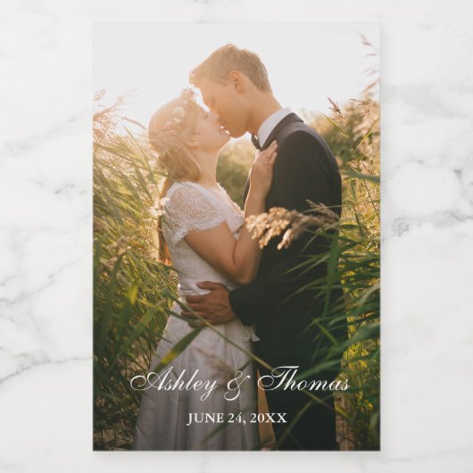 Etiket op persoonlijke foto's Weddenschap mini-wij (Enkel label)