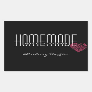 Etiket op persoonlijke titel "Homemade with Love"