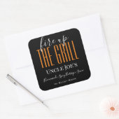 Etiket op speciaal ingerichte "Fire up the grill" (Envelop)