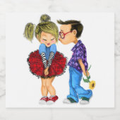 Etiket op Valentijnsdag van de paardenliefde voor  (Enkel label)