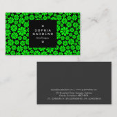 Etiket op vierkant etiket 01a - 8 Petals - Groen o Visitekaartje (Voorkant / Achterkant)
