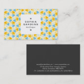 Etiket op vierkante plaat 03a - Hexagonal Pattern Visitekaartje (Voorkant / Achterkant)