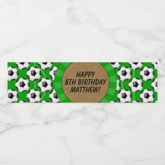 Etiket op waterflesje bij voetbalpartij (Enkel label)