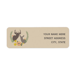 Etiket Oranje Floral Deer