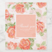 Etiket Oranje floreel roos (Enkel label)