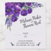 Etiket Paarse papaver Weddenschap (Enkel label)