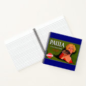 Etiket Paula uit Santa Paula uit de jaren twintig Notitieboek (Binnen)