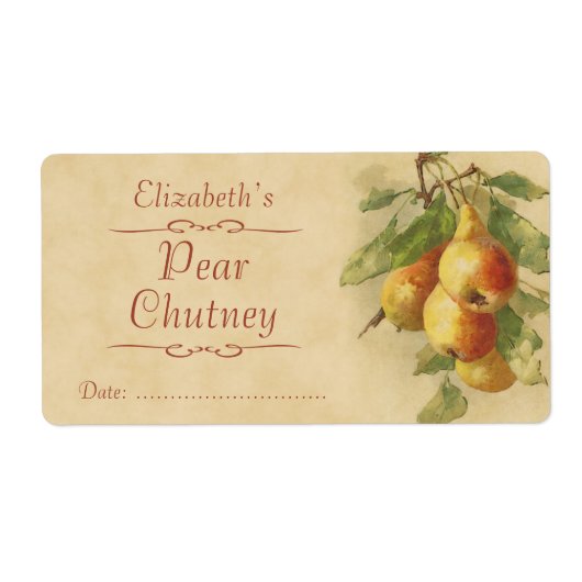 Etiket Pear Canning (Voorkant)