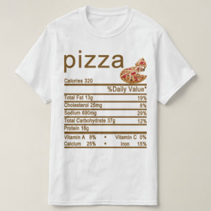 Etiket pizza Nutrition Facts T-shirt