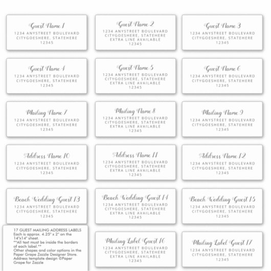 Etiket postadres gast Sticker (Voorkant)