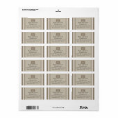 Etiket retouradres monogram - jute perkament (Full Sheet)