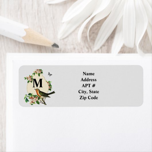 Etiket Retro Bird Return Address Label (Insitu)