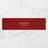 Etiket rode decoratieve waterflacon (Enkel label)