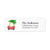 Etiket rode feestdag Baby shower (Voorkant)