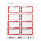 Etiket rode gingham (Full Sheet)