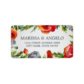 Etiket rode papaver (Voorkant)