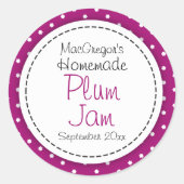 Etiket rond pruimen of jam (Voorkant)