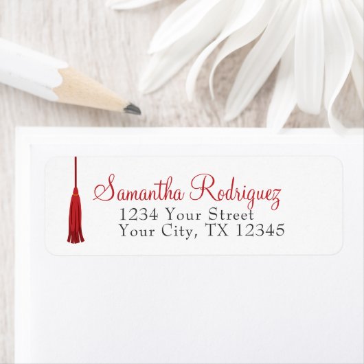 Etiket rood Afstuderen (Insitu)