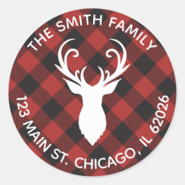 Etiket rood buffalo geplakt rendier