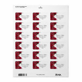 Etiket rood Floral (Full Sheet)