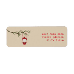 Etiket rood olielaantaarn Evergreen