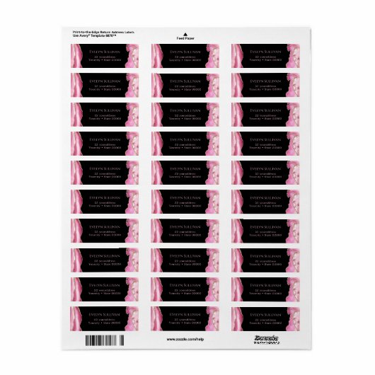 Etiket roze en goudkleurige retournering (Full Sheet)