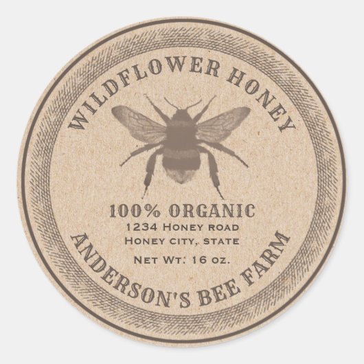 Etiket rustige Kraft bee (Voorkant)